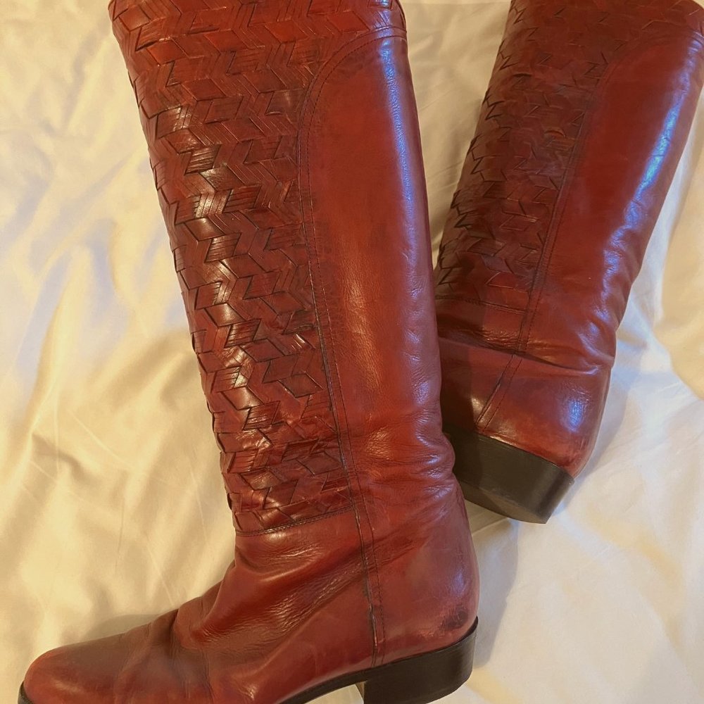 SALAMANDER brand all-leather tall boots. Made in Italy. US women's size 7.5 - 8.